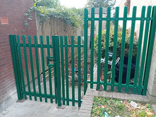 Steel Palisade Gate And Infill Panels Installed For Equans, Birmingham City Council