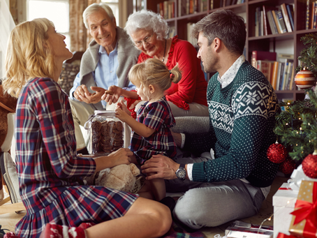 A family enjoying Christmas together