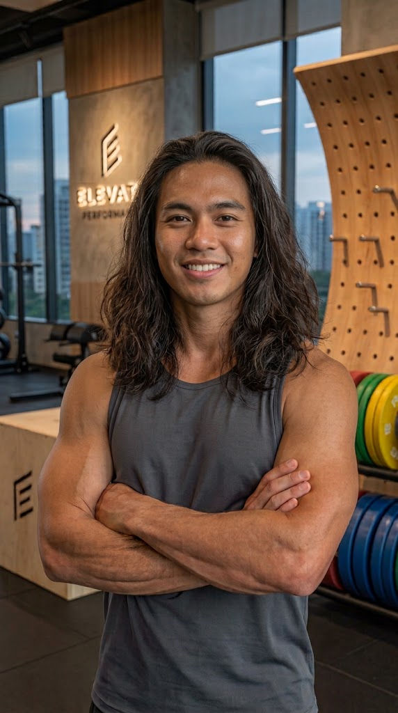 Man in gym training