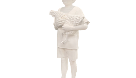 Impressão 3D de artes – Projeto estátua menino com galo
