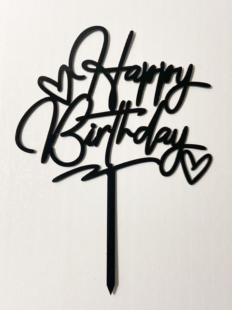 Thumbnail: Heart Happy Birthday Cake Topper (4 Colors)