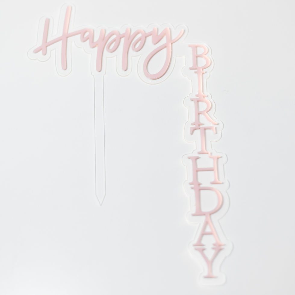 Thumbnail: Floating Acrylic Happy Birthday Cake Topper (5 Colors)