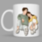DGshopee a cute korean anime couple printed ceramic coffee mugs