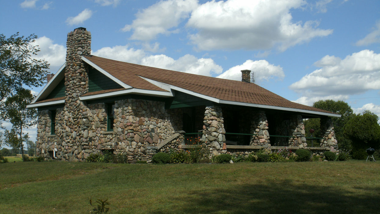 Argos Izaak Walton League clubhouse at 7184 E. 16th Road in Argos, a 1935–1937 Park Rustic/Craftsman-style glacial fieldstone building constructed by stonemason William L. Foker as part of a New Deal–era conservation site.