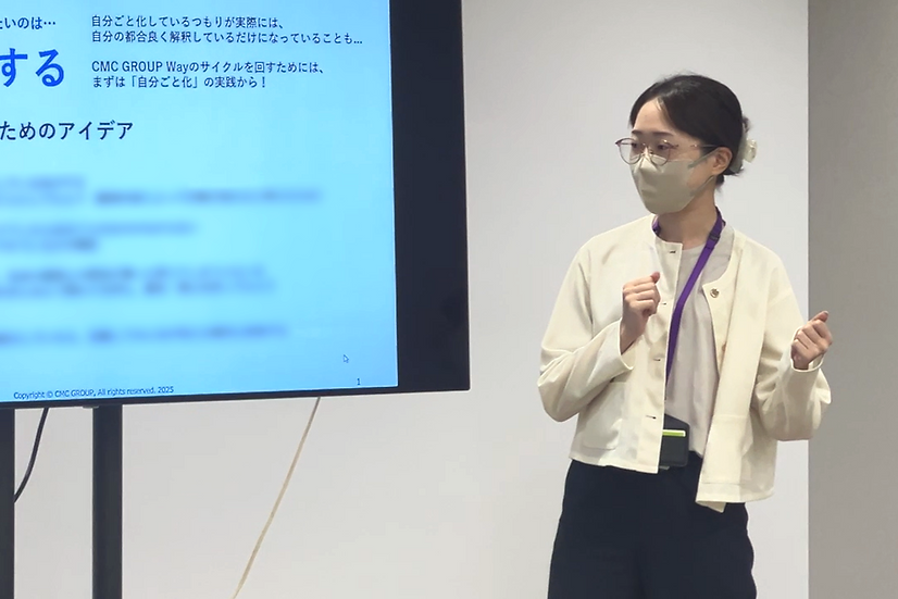 CMC GROUP Way 社内ワイガヤの発表の様子