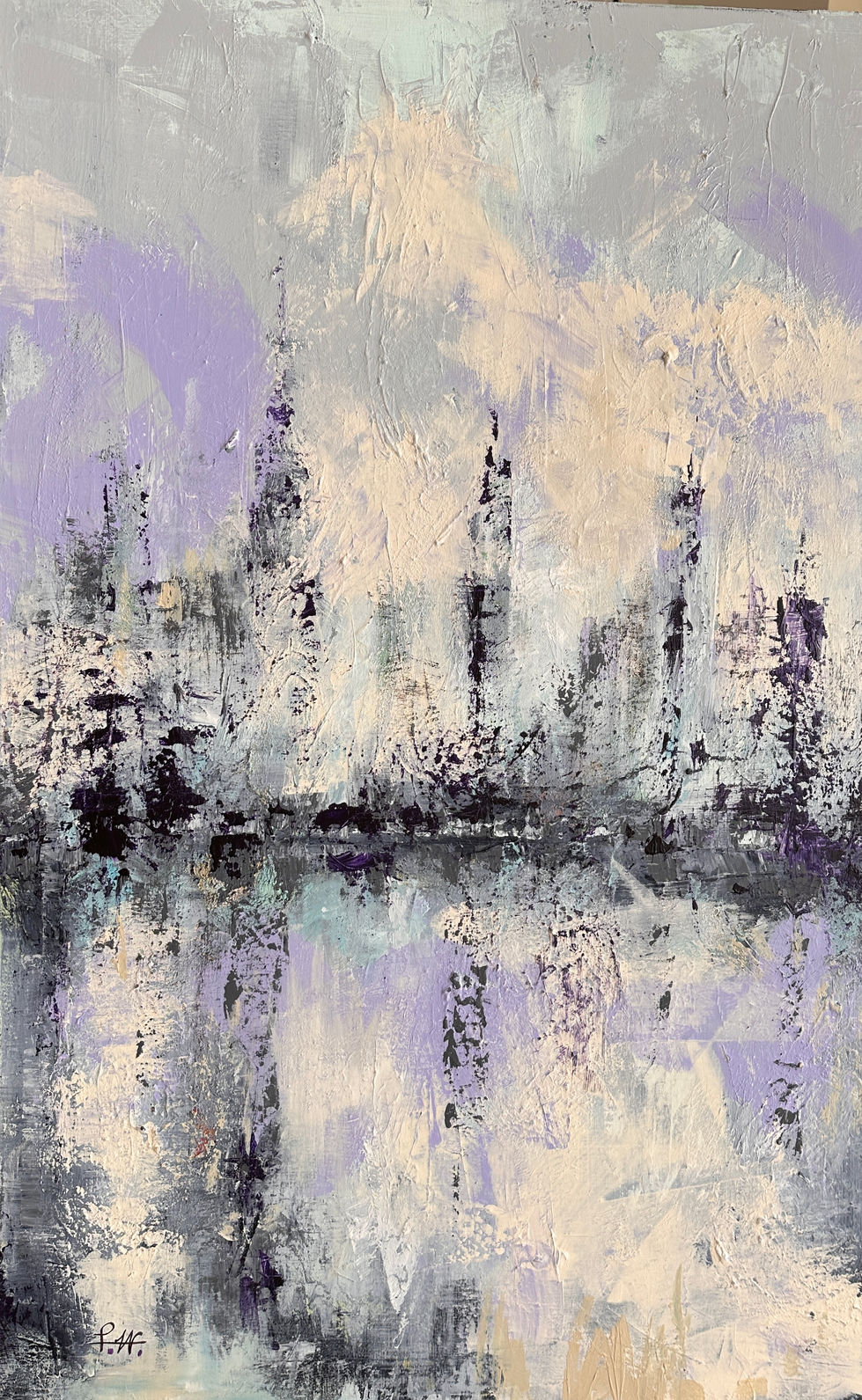 SKYSCRAPERS BY THE WATER
48”Hx30”Wx1”D
Acrylic on Canvas