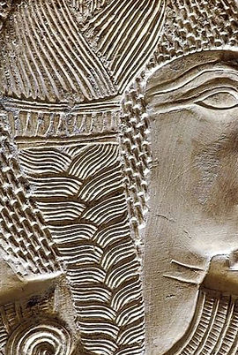 Reproduction of a carving of Pharaoh Ramesses II as a young boy, taken from the Seti's Great Temple of Abydos.