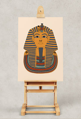 Reproduction of the golden death mask of King Tutankhamun, one of the most iconic and captivating artefacts from ancient Egypt.