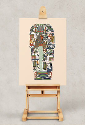 Reproduction of the interior decoration of a coffin belonging to an unknown person who lived during the Third Intermediate Period, c. 1070-945 BC.