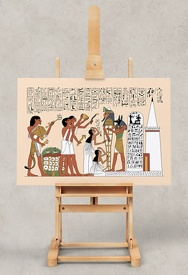 Reproduction of a vignette from the Ancient Egyptian Book of the Dead, taken from the Papyrus of Hunefer from c. 1450 BC.