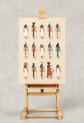 15 of the major goddesses of the ancient Egyptian pantheon are shown with their modern names and their names in the ancient Egyptian language.