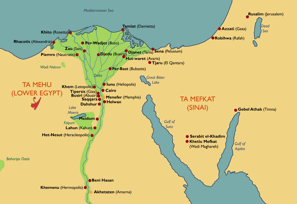 A Map of Ancient Egyptian Town Names. What did the Ancient Egyptians