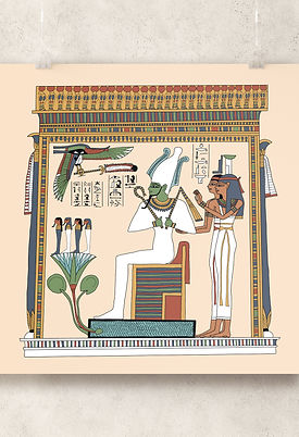 Reproduction of a vignette from the ancient Egyptian Book of the Dead, taken from the Papyrus of Hunefer from c. 1450 BC.
