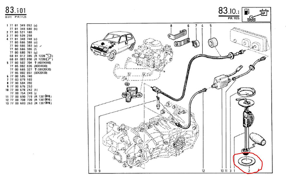 Miniature : Joint jauge essence Renault 5  R5 7700521180