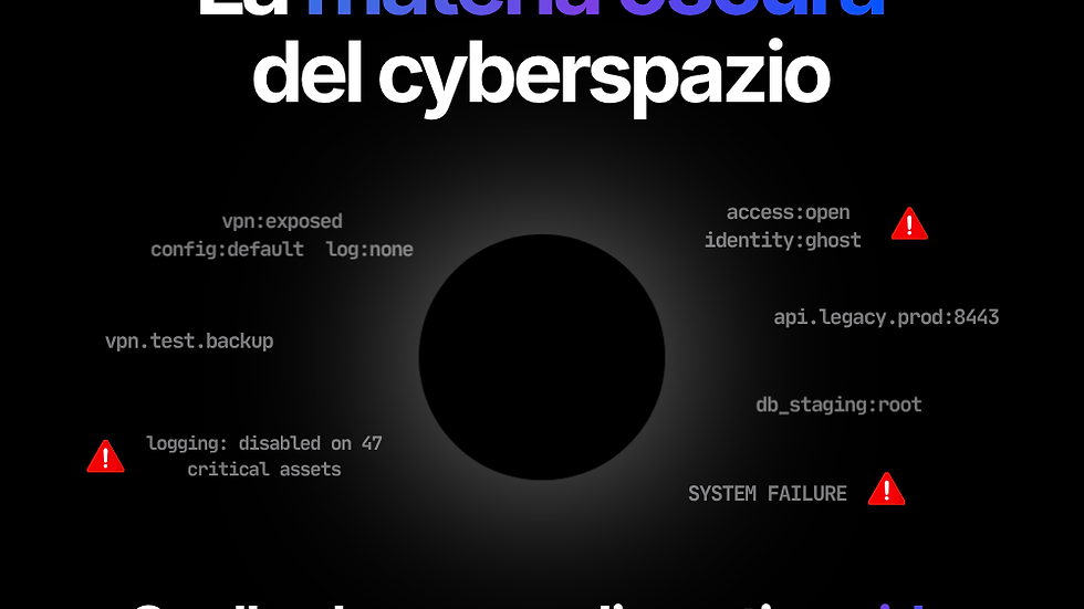 La materia oscura del cyberspazio. Quella che non vedi, ma ti uccide.