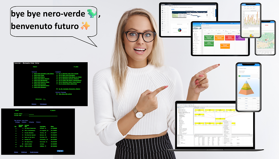 video - bye bye nero-verde🦖, benvenuto futuro✨ trasforma il gestionale AS400 nel fuoriclasse del web-mobile