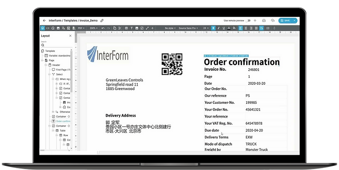 Esempio di pdf generato con InterForm