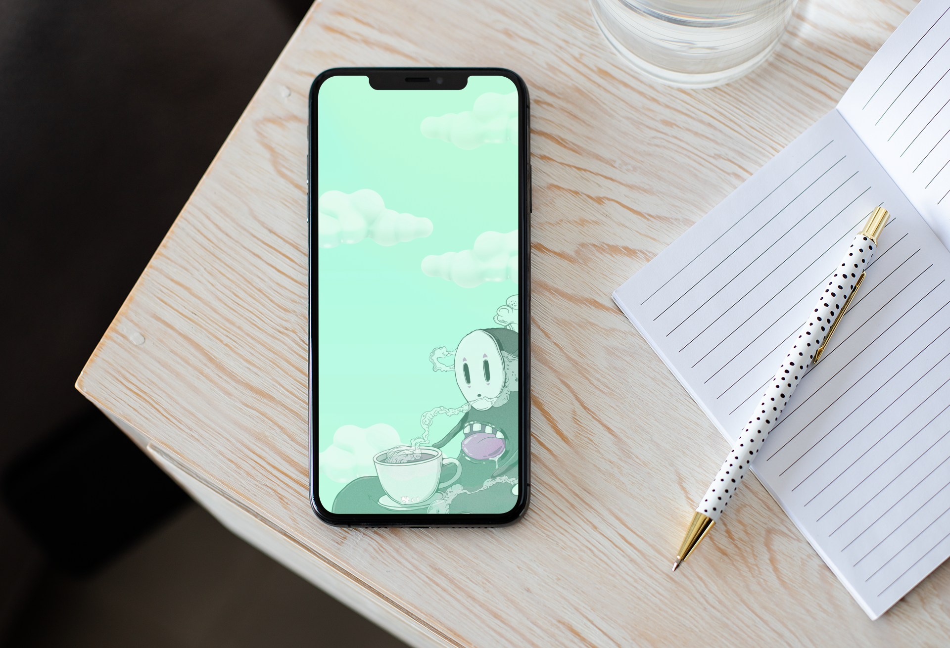 Coffee Love Phone Wallpaper/Lock Screen (Green)