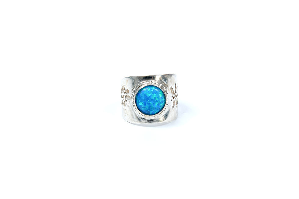 Thumbnail: Sterling Silver 925 Ring with Opal Stone
