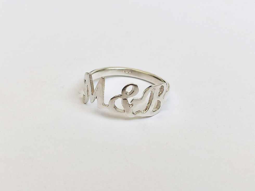 Thumbnail: Name ring sterling silver for women
