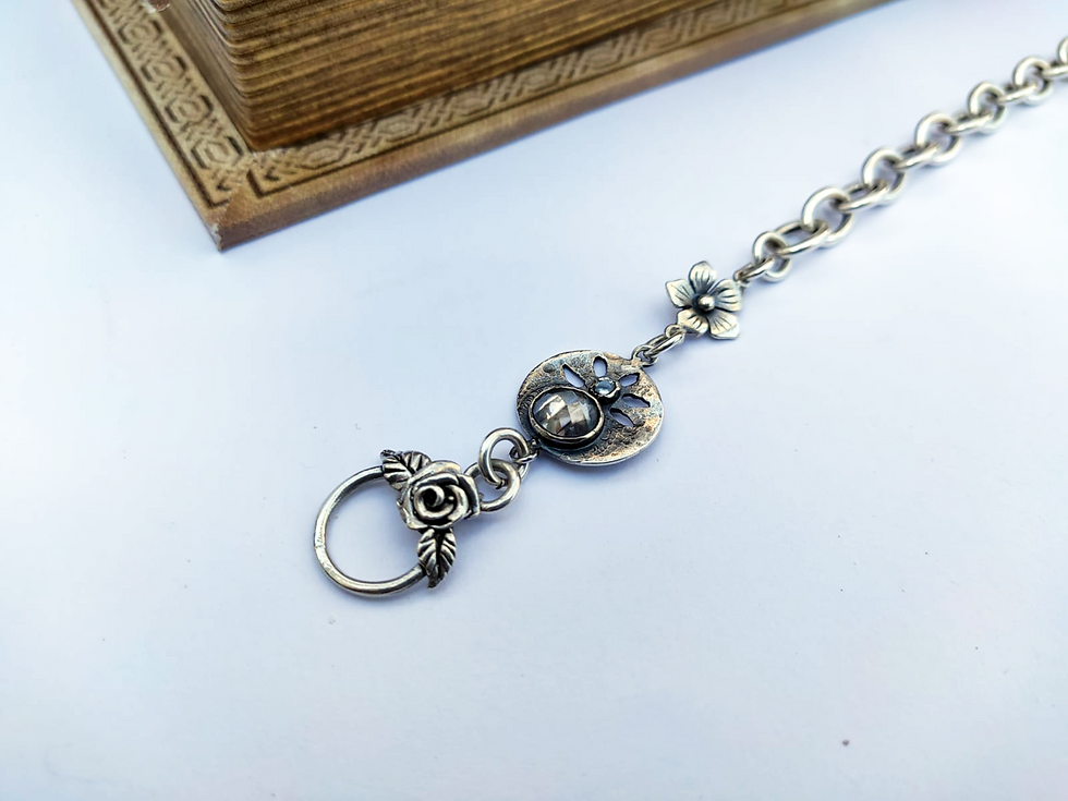 Thumbnail: sterling silver charm bracelet vintage, Silver Chain Bracelet