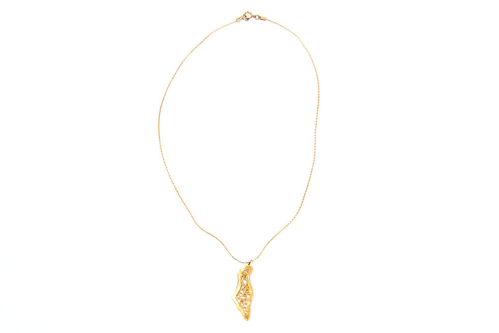 Thumbnail: Handcraft Israel Map gold Pendant