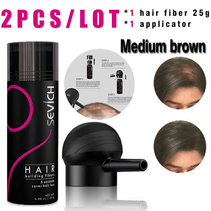 Thumbnail: SEVICH Hair Building Fiber Set Cover Sparse Hair Or Bald Spots Hair Loss Regrowt