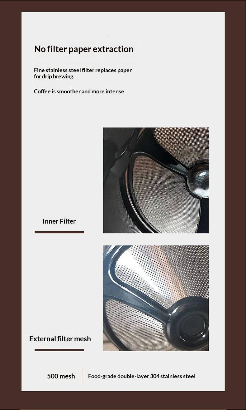Thumbnail: Portable Coffee Filter Cup Foldable Reusable Dripper with Dual Layer Mesh for Po