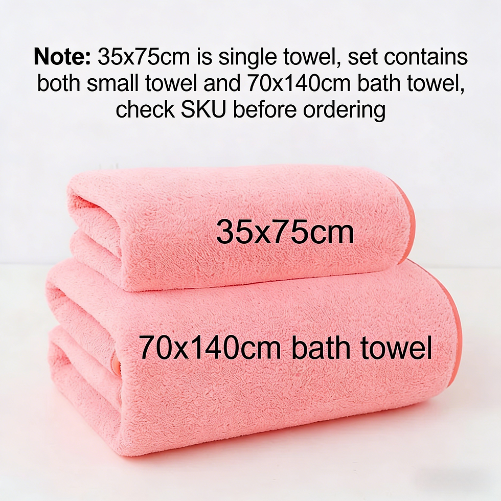 Thumbnail: Coral Fleece Thickened Towel and Bath Towel Set, Solid Color, Soft and Absorbent