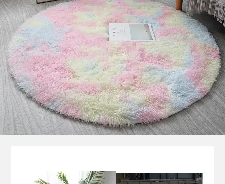 Thumbnail: Super Soft Plush Round Rug Mat Fluffy White Carpets For Living Room Home Decor B