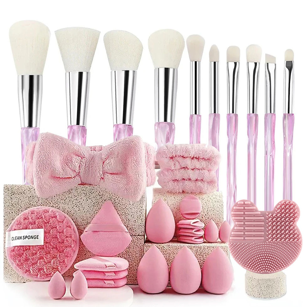 Thumbnail: 33pcs beauty set makeup kit  large and small beauty sponges for flawless makeup 