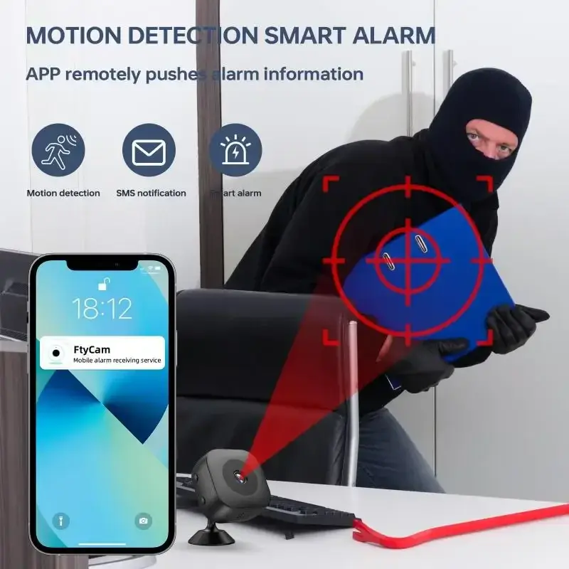 Thumbnail: New 4K Security Camera Mini Full Color Night Vision HD WiFi Monitor Waterproof M