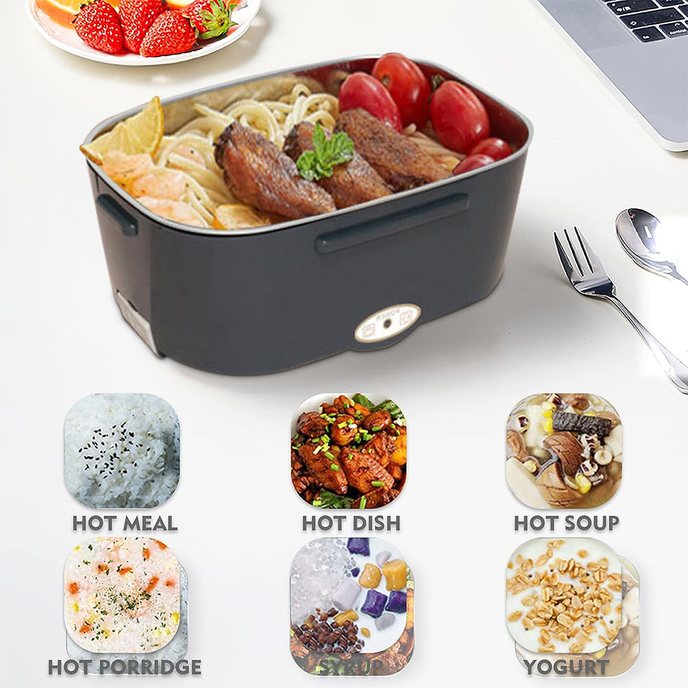 Thumbnail: 1.5L 40W Portable Smart Electric Lunch Box Stainless Steel Heated Food Container