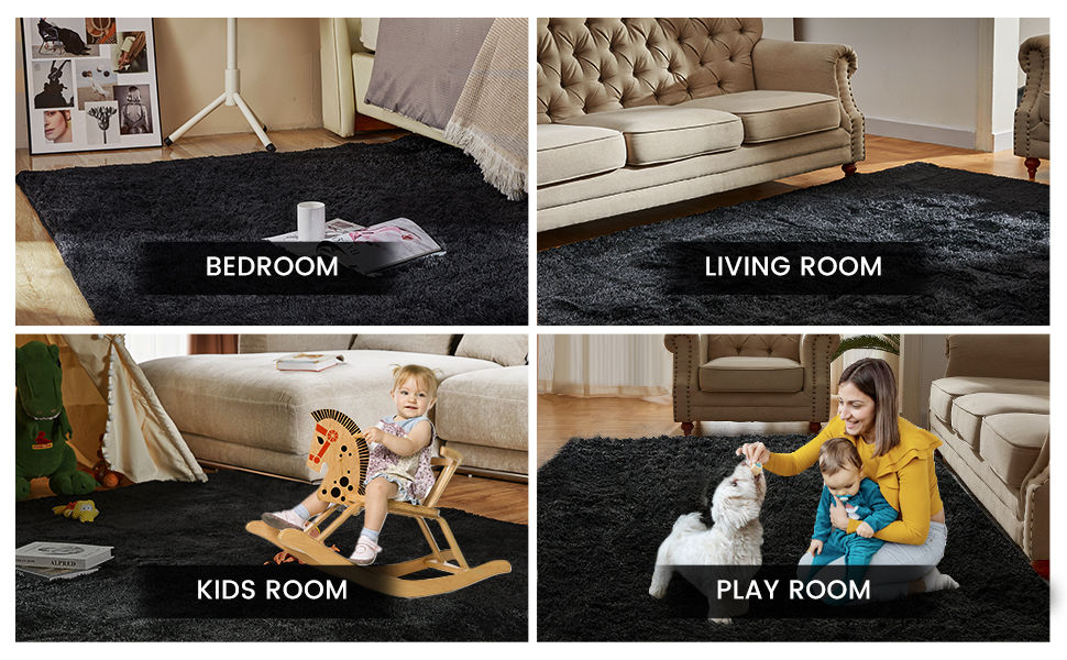 Thumbnail: VIKAMA Tie-Dye Plush Carpet Living Room Decoration Soft Fluffy Home Mat Children
