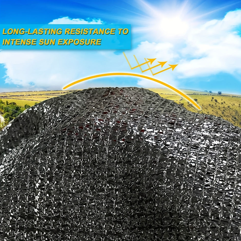 Thumbnail: Black Shade Cloth Sunblock Mesh Cover Taped Edge With Grommets, Sun Net For Perg