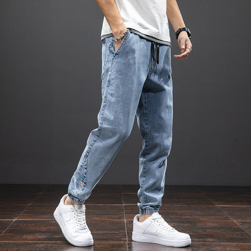 Thumbnail: Spring Summer Black Blue Cargo Jeans Men Streetwear Denim Jogger Pants Men Baggy