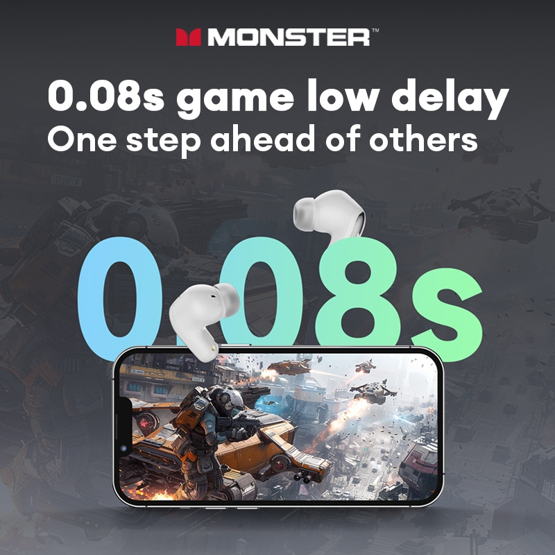 Thumbnail: Monster MQT52 Wireless Headphones Bluetooth 5.4 HIFI Stereo Earphones Talking No