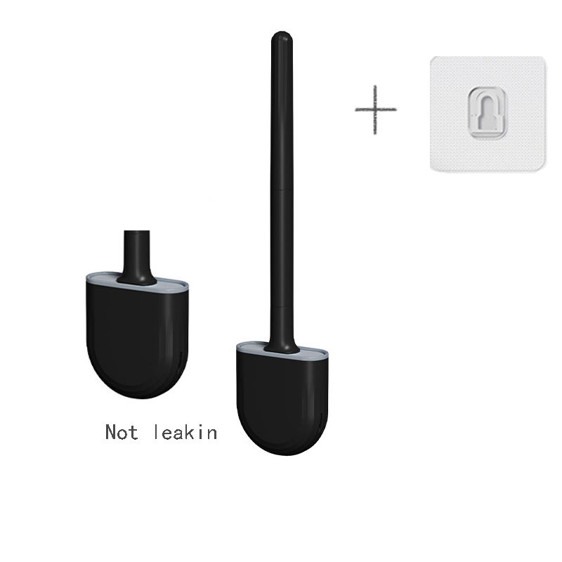 Thumbnail: Wall Hanging Toilet Brush with Holder Long Handled Silicone Toilet Brush Soft Br