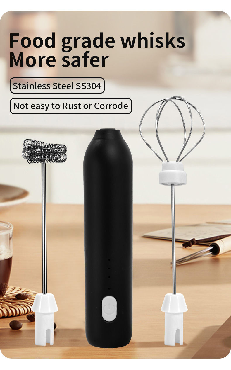 Thumbnail: UPGRADED Electric Coffee Frother/MILK Whisk+Egg Beater MINI Food Blender USB Rec