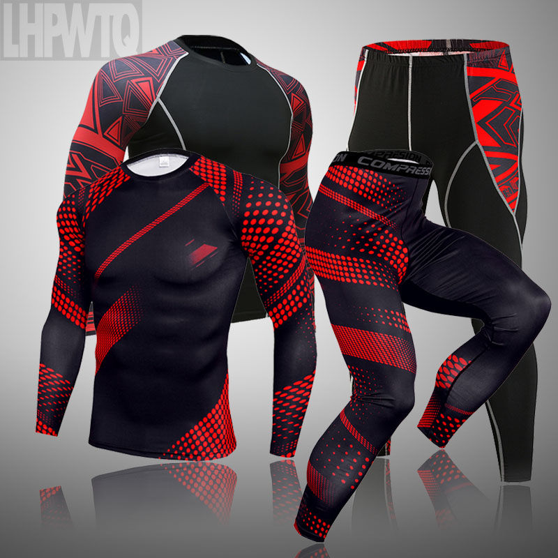 Men's Thermal underwear Set MMA Tactics Fitness leggings base Compression Sport