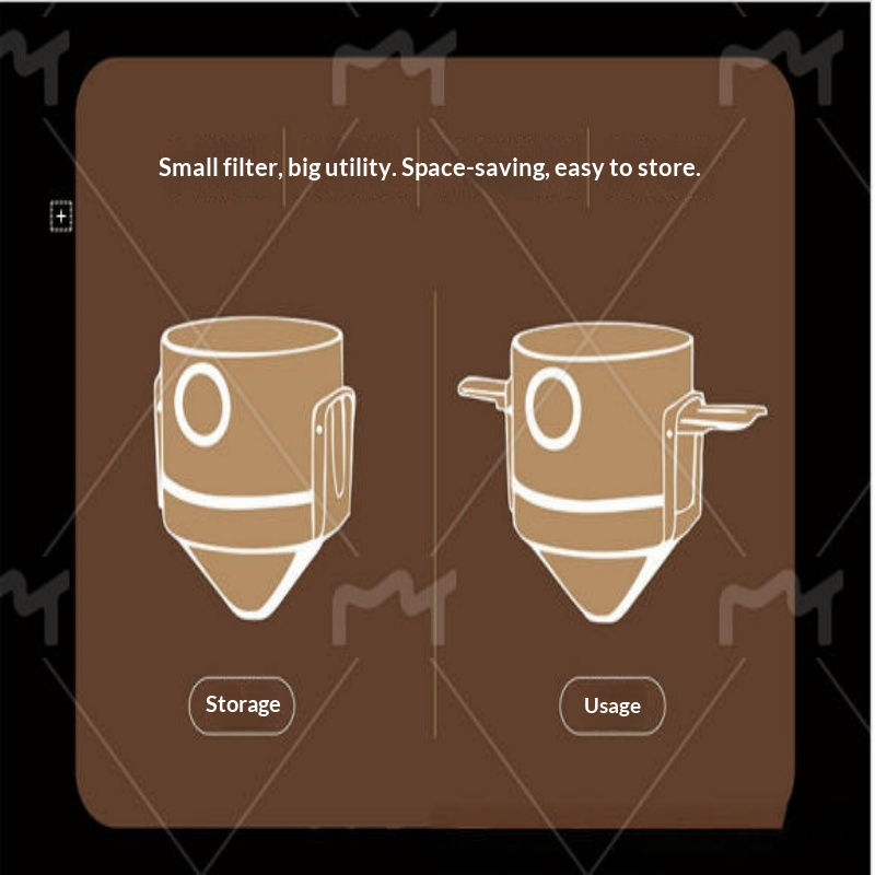 Thumbnail: Portable Coffee Filter Cup Foldable Reusable Dripper with Dual Layer Mesh for Po