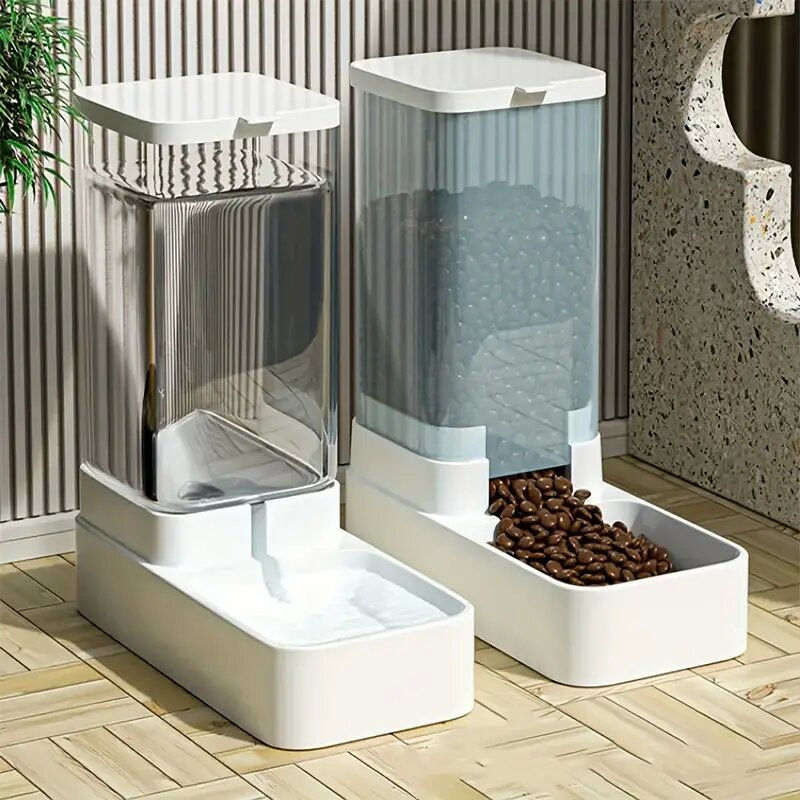 Thumbnail: 1pc/2pcs Automatic Dog Feeder/Water Dispenser, Plastic Gravity Dog Food And Wate