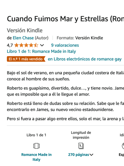 "Cuando Fuimos Mar y Estrellas": Amazon Best Seller page