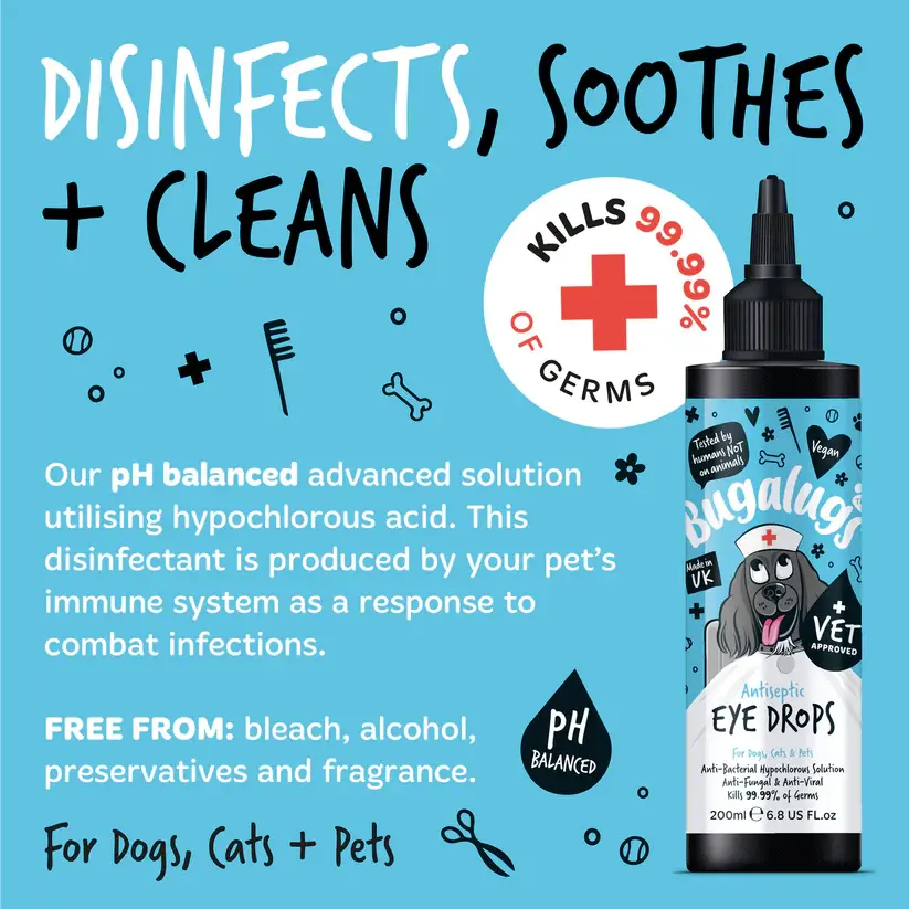 Thumbnail: Bugalugs Antiseptic Eye Drops for Dogs, Cats & Pets 200ml