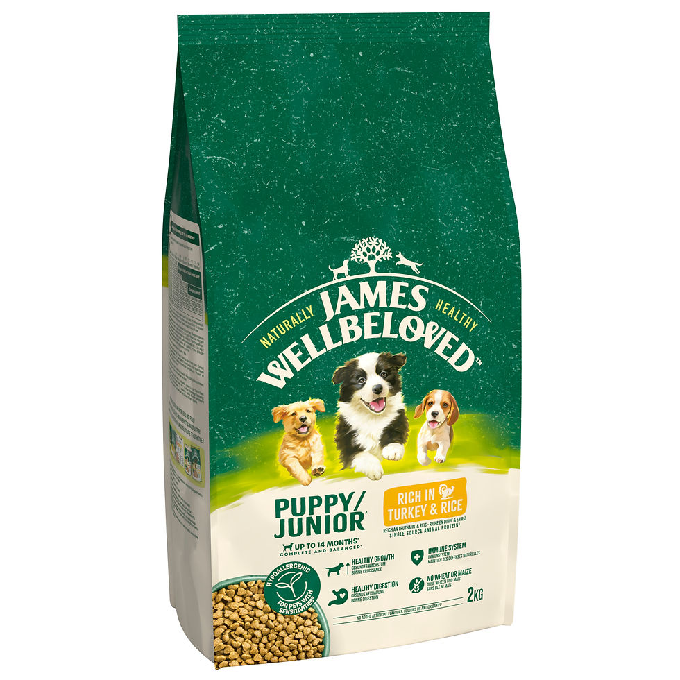 Thumbnail: James Wellbeloved Puppy Junior Dry Dog Food Turkey & Rice 2kg