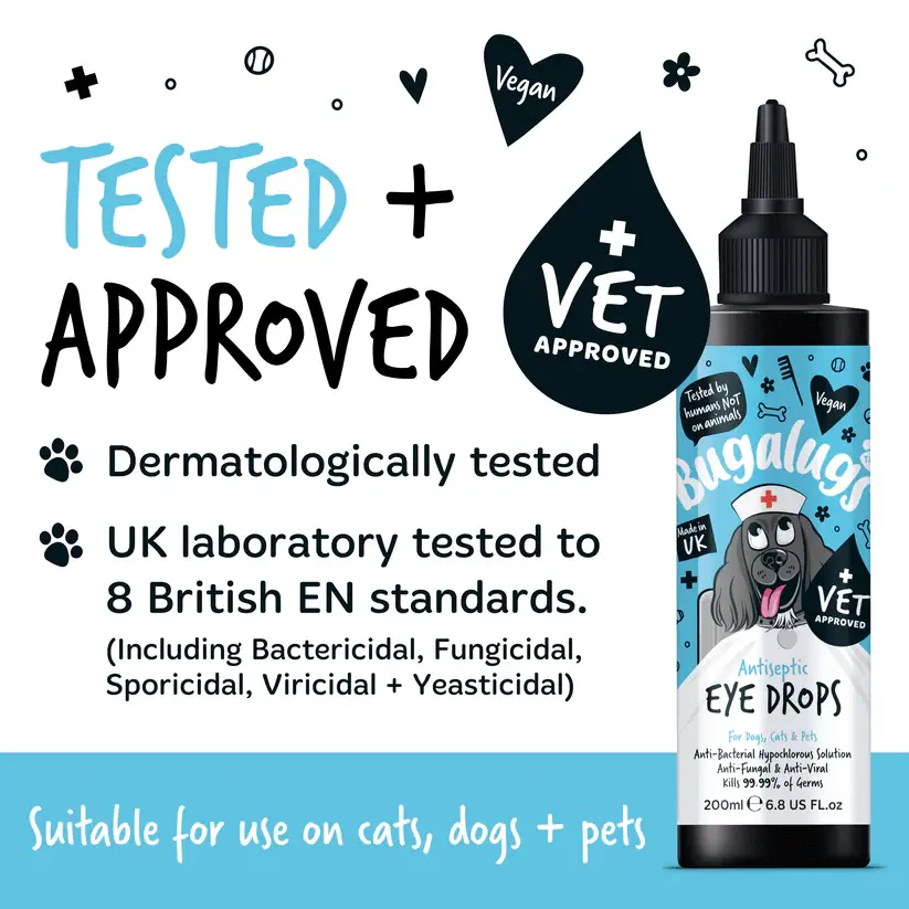 Thumbnail: Bugalugs Antiseptic Eye Drops for Dogs, Cats & Pets 200ml