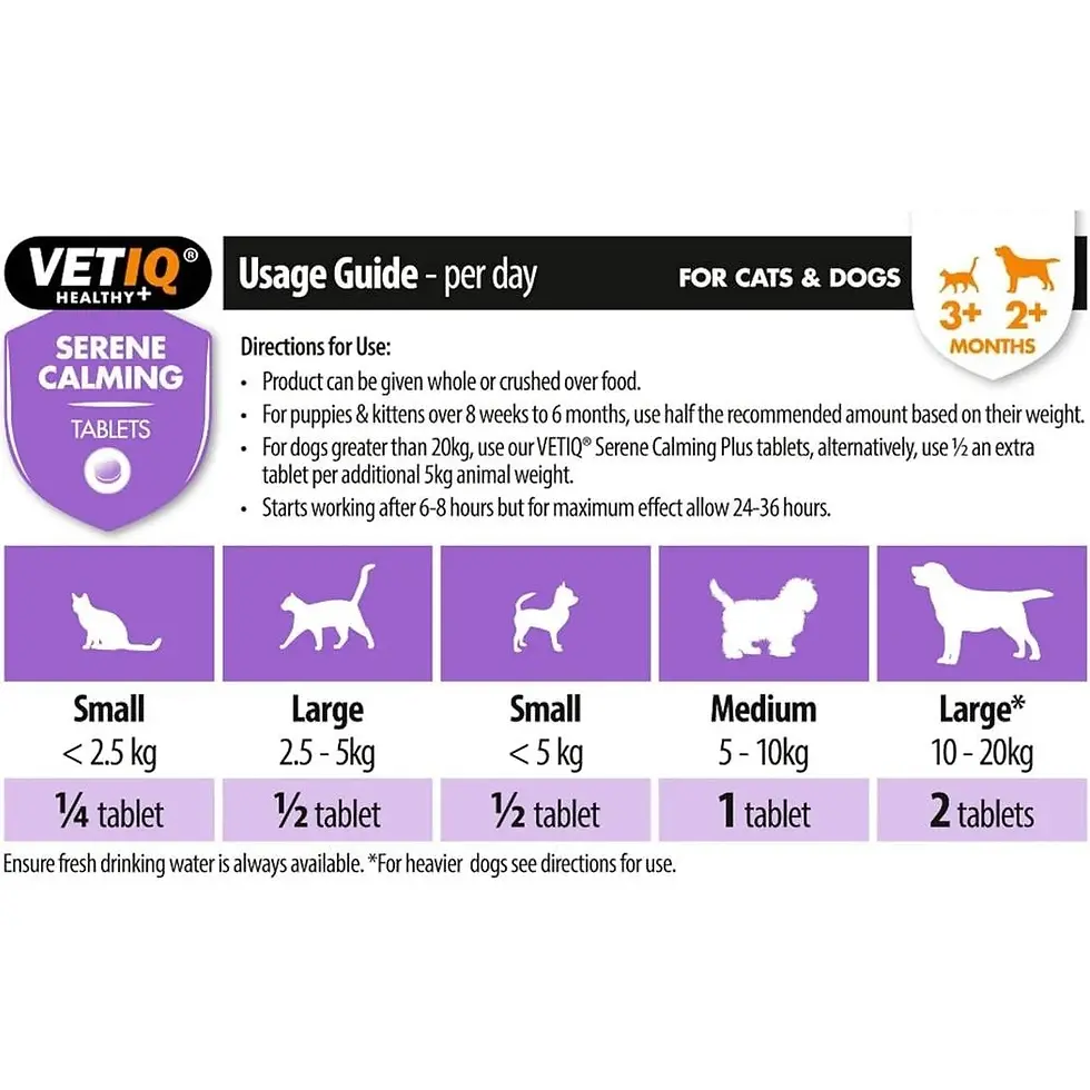 Thumbnail: VetIQ Serene Calming Tablets For Cats and Dogs (120 Tablets)