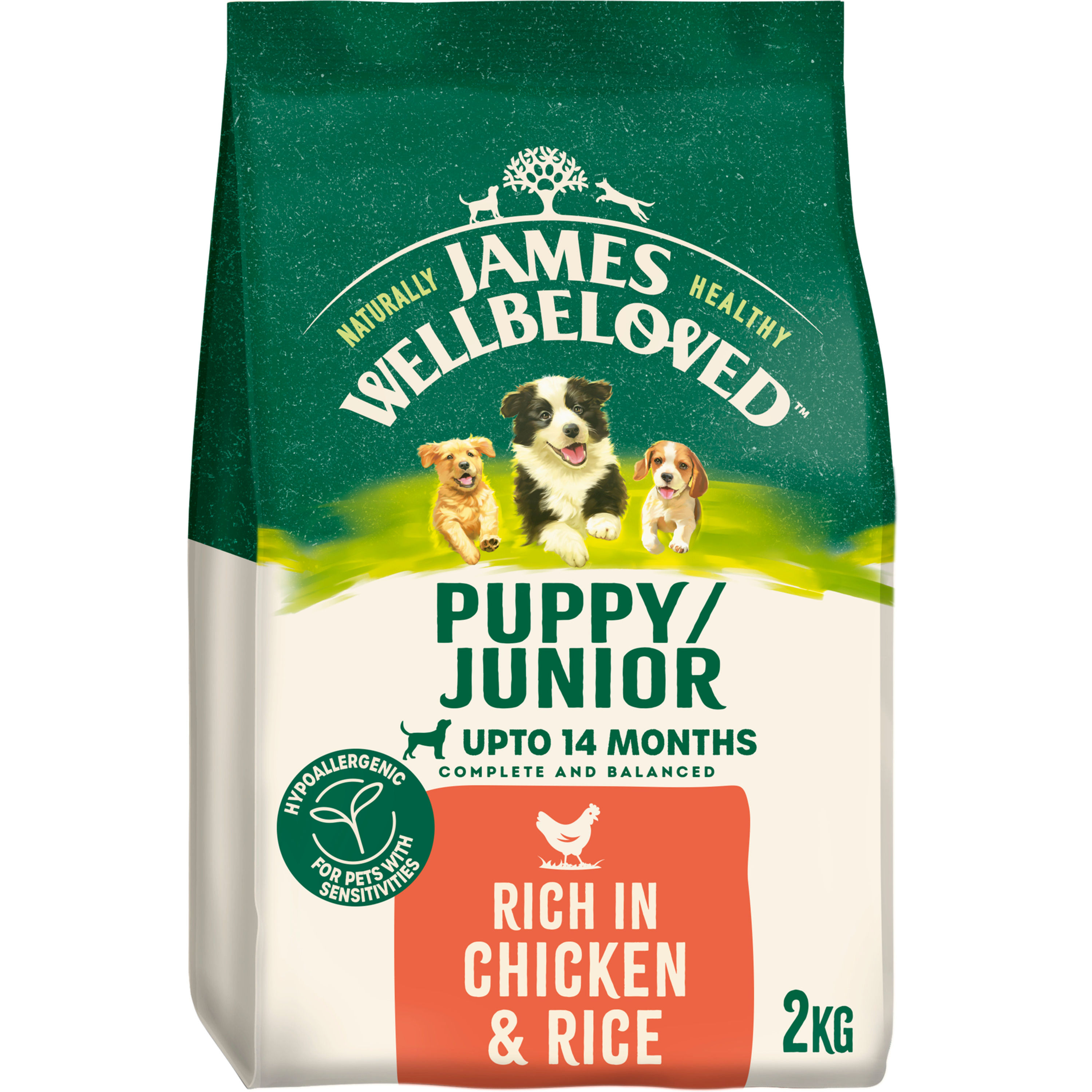 James Wellbeloved Puppy Junior Dry Dog Food Chicken & Rice 2kg