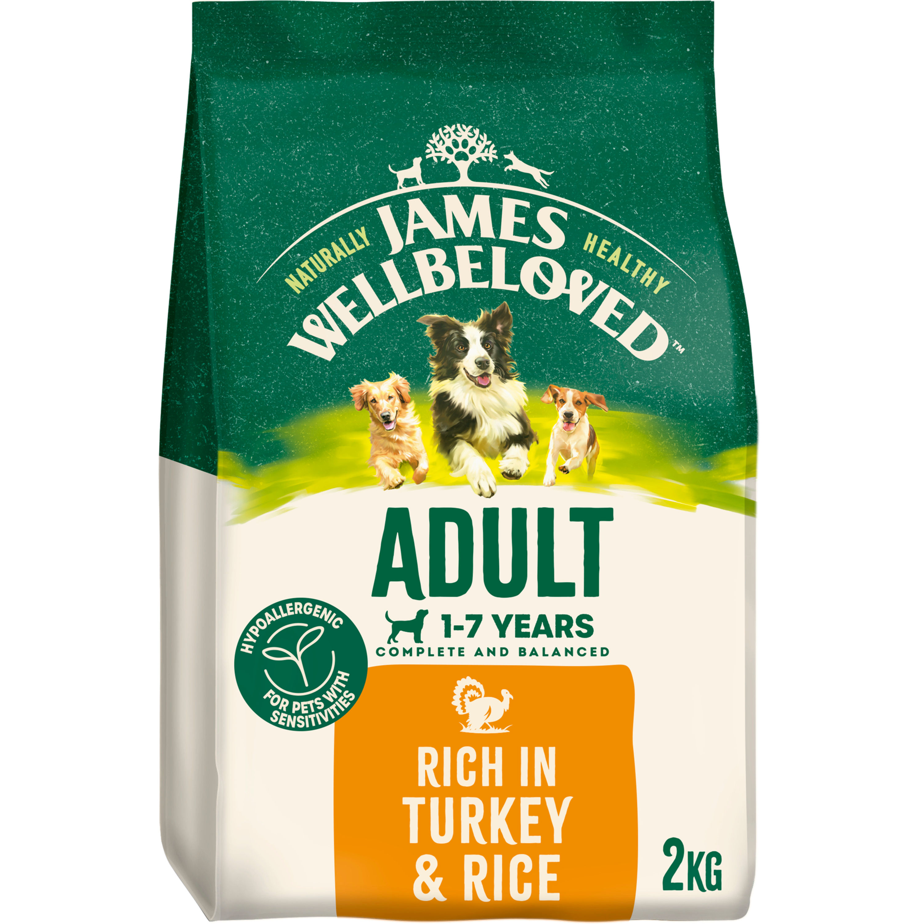 James Wellbeloved Adult Dry Dog Food Turkey & Rice 2kg