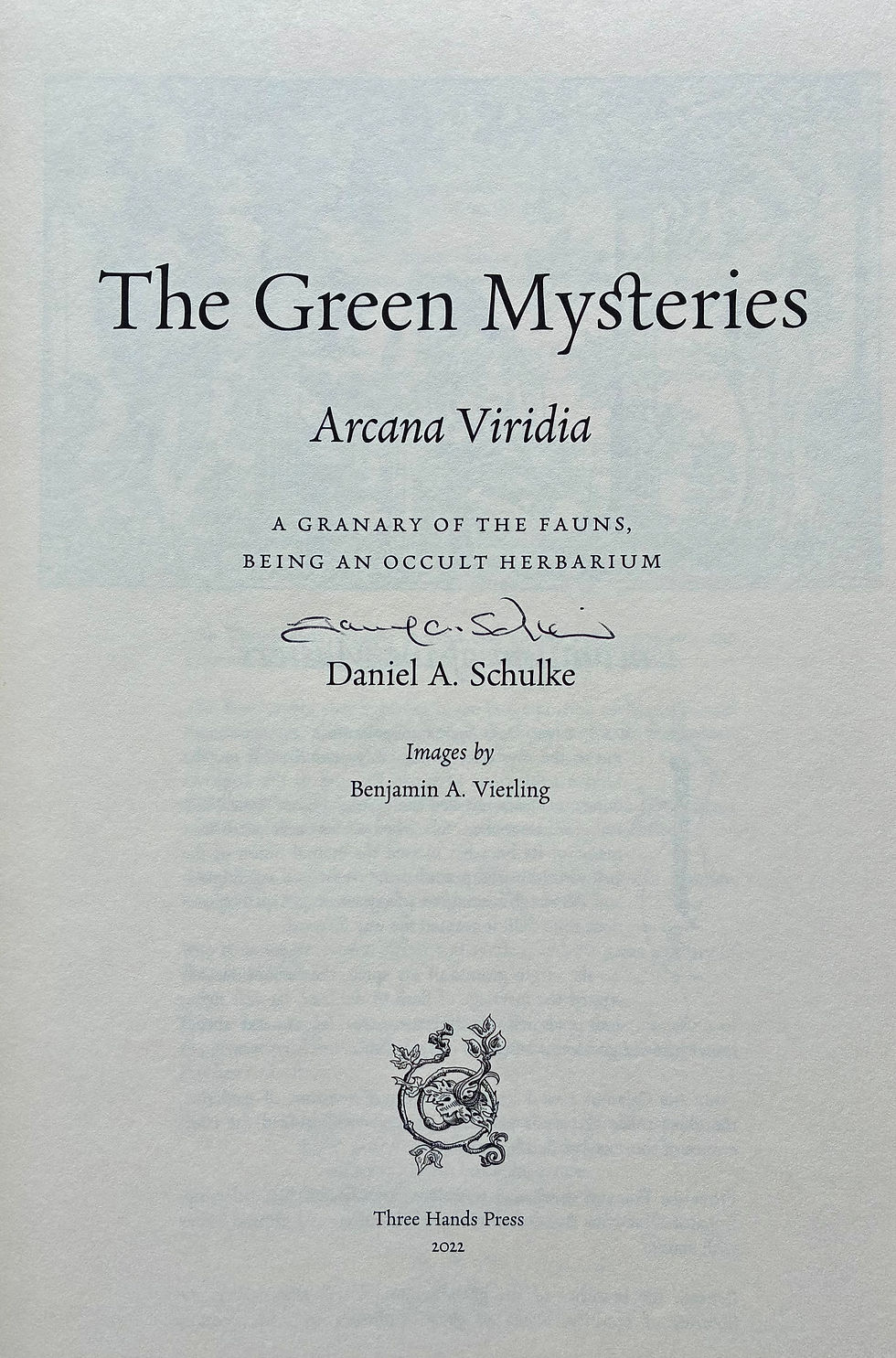 Thumbnail: Daniel Schulke: THE GREEN MYSTERIES Signed